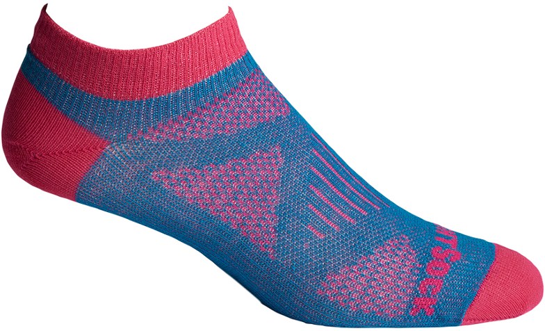Wrightsock Women's Coolmesh II Lo Crew Socks - Moisture Wicking & Breathable for Running, Hiking & Outdoor Activities