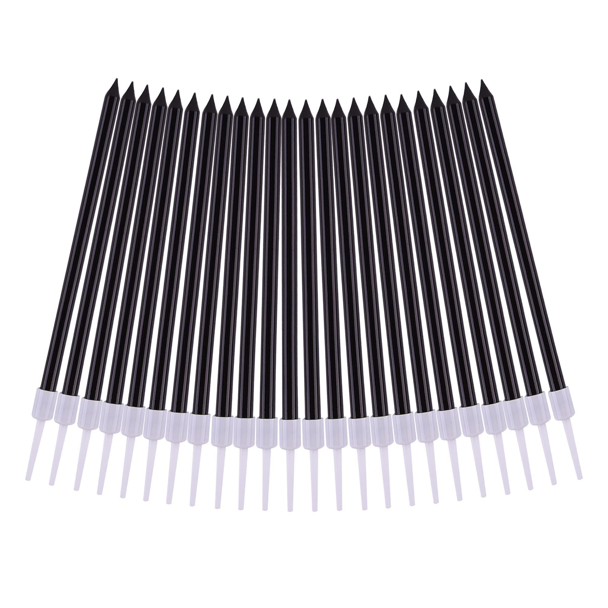 PHD CAKE Black Long Thin Birthday Candles - 50 Pack Elegant Cake Candles for Birthday Parties, Wedding Decorations & Special Events - Perfect for Cakes, Cupcakes & Dessert Tables