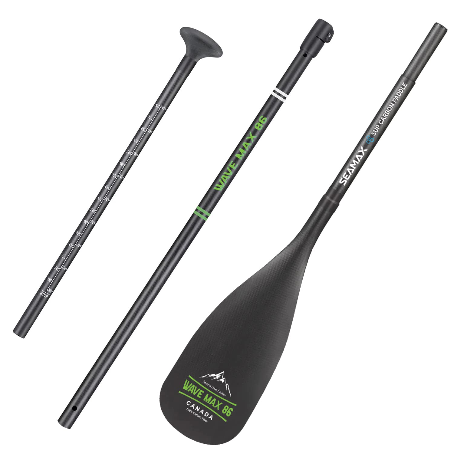 Seamax Carbon Fiber Adjustable SUP Paddle 65-85 Inches - Lightweight & Durable Stand Up Paddle Board Oar for Kayaking, Surfing & Outdoor Water Sports