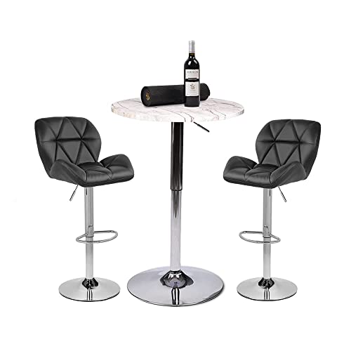 Marble Table and Black Chairs
