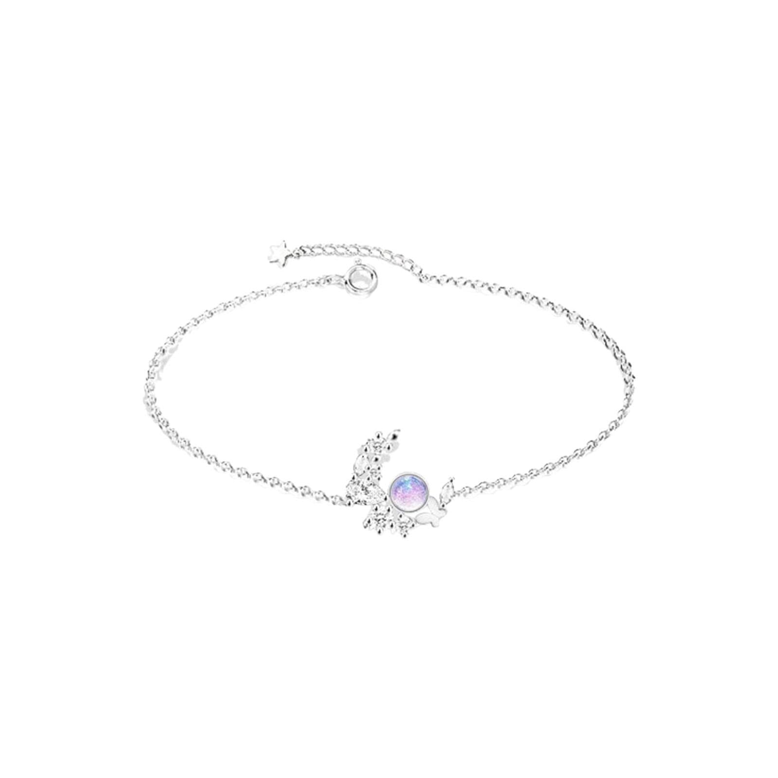 Stylish Alloy Charm Bracelet for Women & Students - Elegant & Creative Jewelry Gift for Adults (White, One Size) - Perfect for Casual Wear, Parties & Everyday Fashion