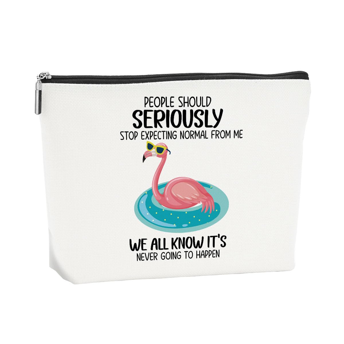 Pink Flamingo Makeup Bag - Funny Cosmetic Bag for Women & Girls | Flamingo Gifts for Mom, Friends, Birthday, Christmas, Beach Trips | Perfect for Travel, Parties & Summer Accessories