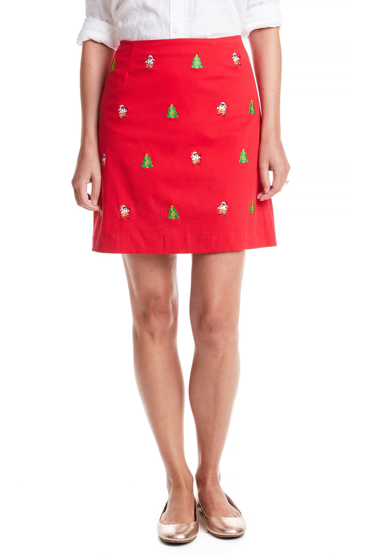 Stylish Ali Skirt in Bright Red - Perfect for Christmas Parties & Holiday Festivities | Festive Women's Fashion for Dancing to Rockin' Around the Christmas Tree