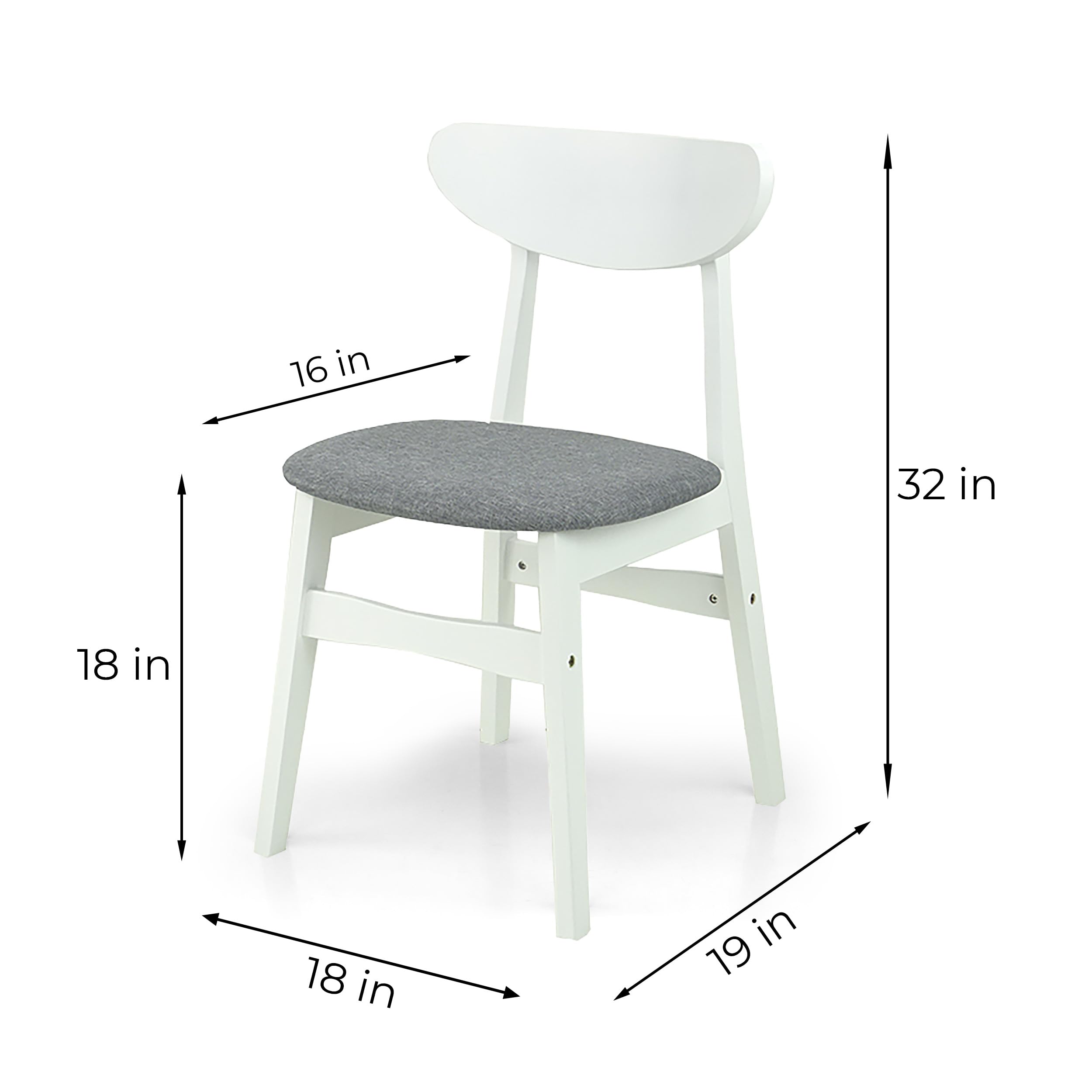 Wickerix 3-Piece Round Dining Table Set with 2 Yumiko Side Chairs - Solid Wood Kitchen Table & Padded Seat Chairs for Small Space, Breakfast Nook, or Apartment Dining
