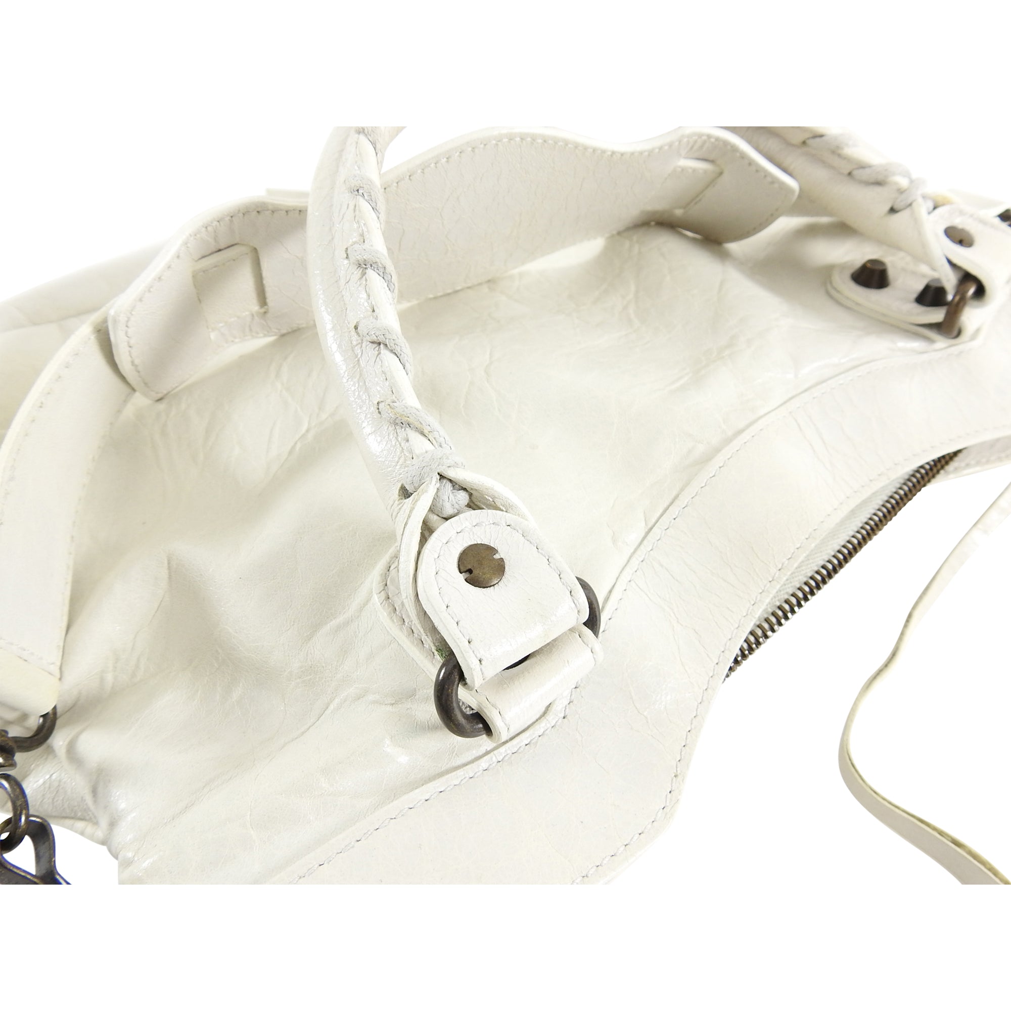 Balenciaga Ivory Motocross Classic First Bag - Luxury Designer Handbag for Women | Perfect for Parties, Date Nights & Fashion Events