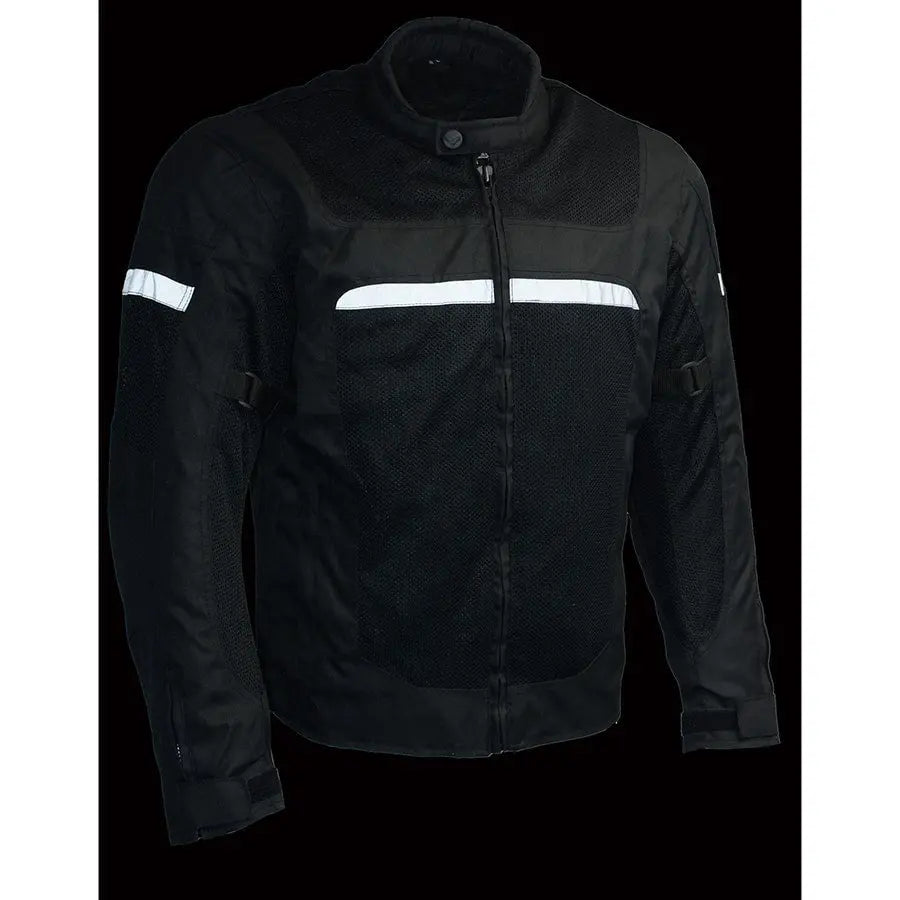 Milwaukee Leather Men's Mesh & Nylon Combo Racer Jacket - Lightweight Motorcycle Jacket for Men - Perfect for Riding, Racing & Outdoor Adventures