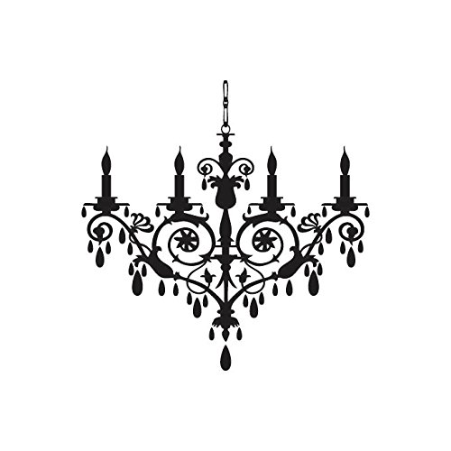 Omega Chandelier Vinyl Decal Sticker - Small Size (5x7 inches) - Burgundy Red - Perfect for Laptops, Cars, Windows & Home Decor