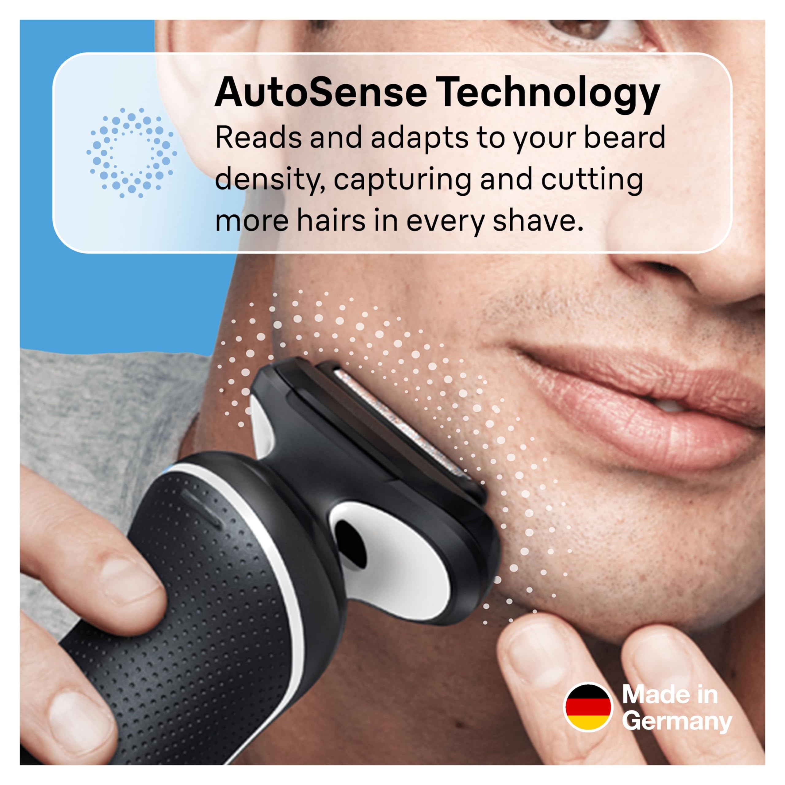 Braun Series 5 Electric Shaver for Men - Wet & Dry Waterproof Razor with Beard Trimmer, Body Groomer & Charging Stand | UK 2 Pin Plug (Model 50-W4650cs, White) | Perfect for Travel, Gym & Daily Shaving