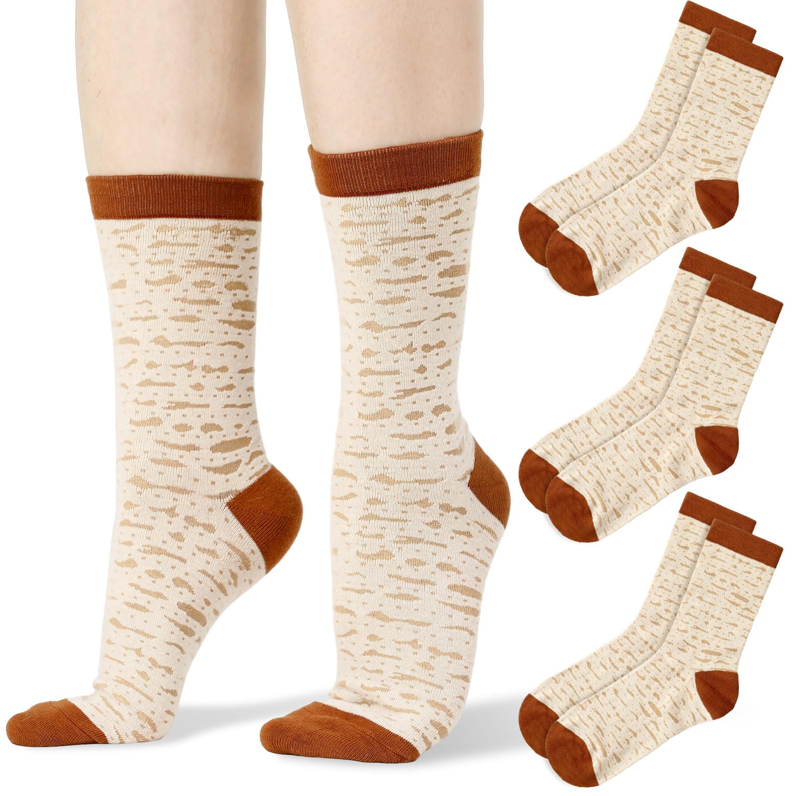 4 Pairs Passover Matzah Socks - Funny Adult Novelty Socks for Pesach Seder, Jewish Holiday Gifts for Men & Women - Perfect for Passover Parties, Family Gatherings & Religious Celebrations