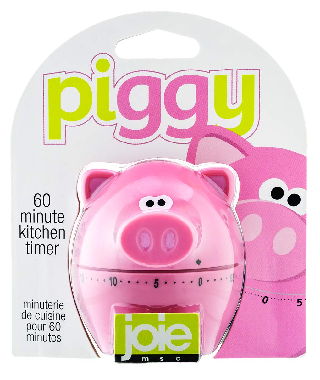 Joie Piggy Wiggy 60-Minute Mechanical Timer for Kids - Fun Pink Kitchen Timer for Cooking, Homework & Playtime | MSC International