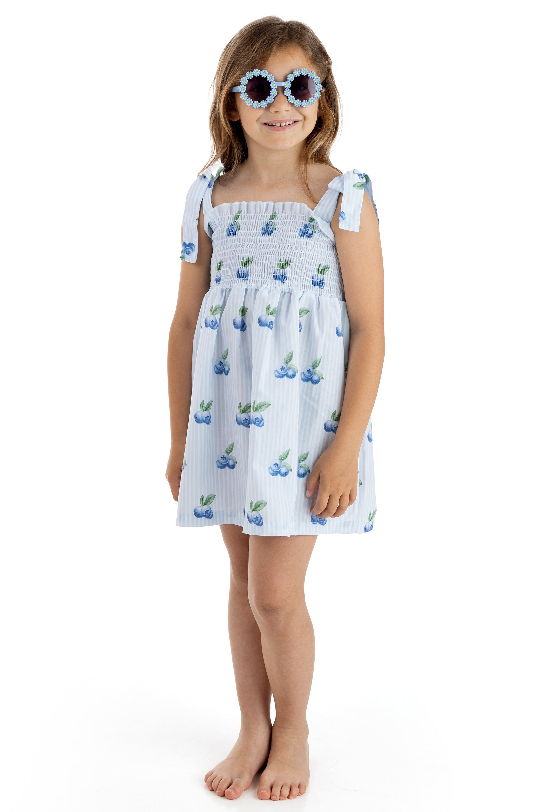 Blueberries Cotton Dress for Women - Soft & Comfortable Summer Casual Dress - Perfect for Picnics, Beach Outings & Brunch Dates
