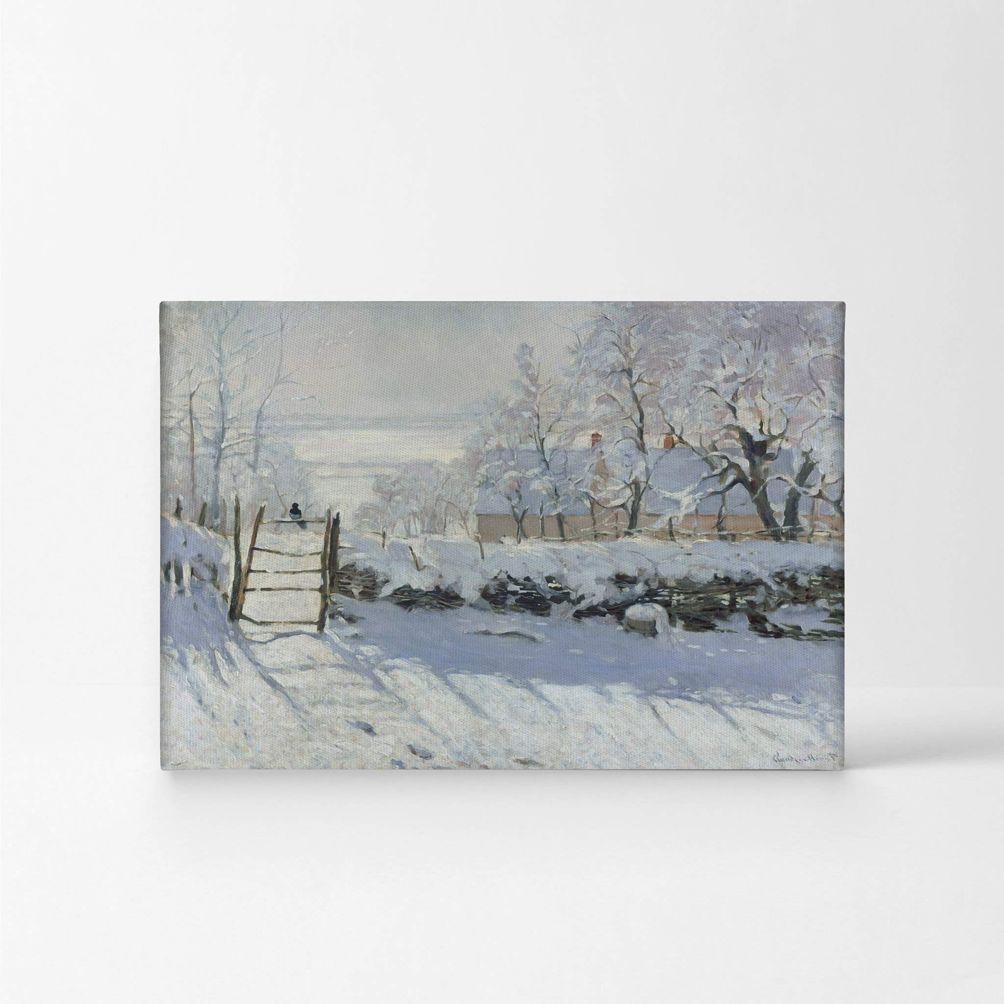 Claude Monet The Magpie Canvas Wall Art Print - Famous Oil Painting Reproduction, Modern Home Decor, Ready to Hang 30x40 - Perfect for Living Room, Bedroom & Office Decor | Made in USA