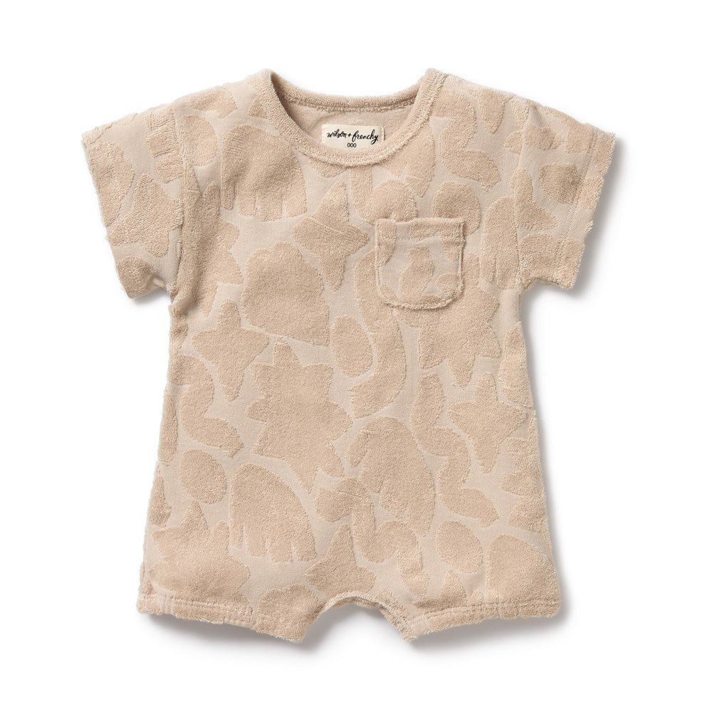 Organic Terry Baby Growsuit - Soft & Breathable Pattern Play One-Piece for Newborns & Infants | Perfect for Playtime, Sleep & Everyday Comfort