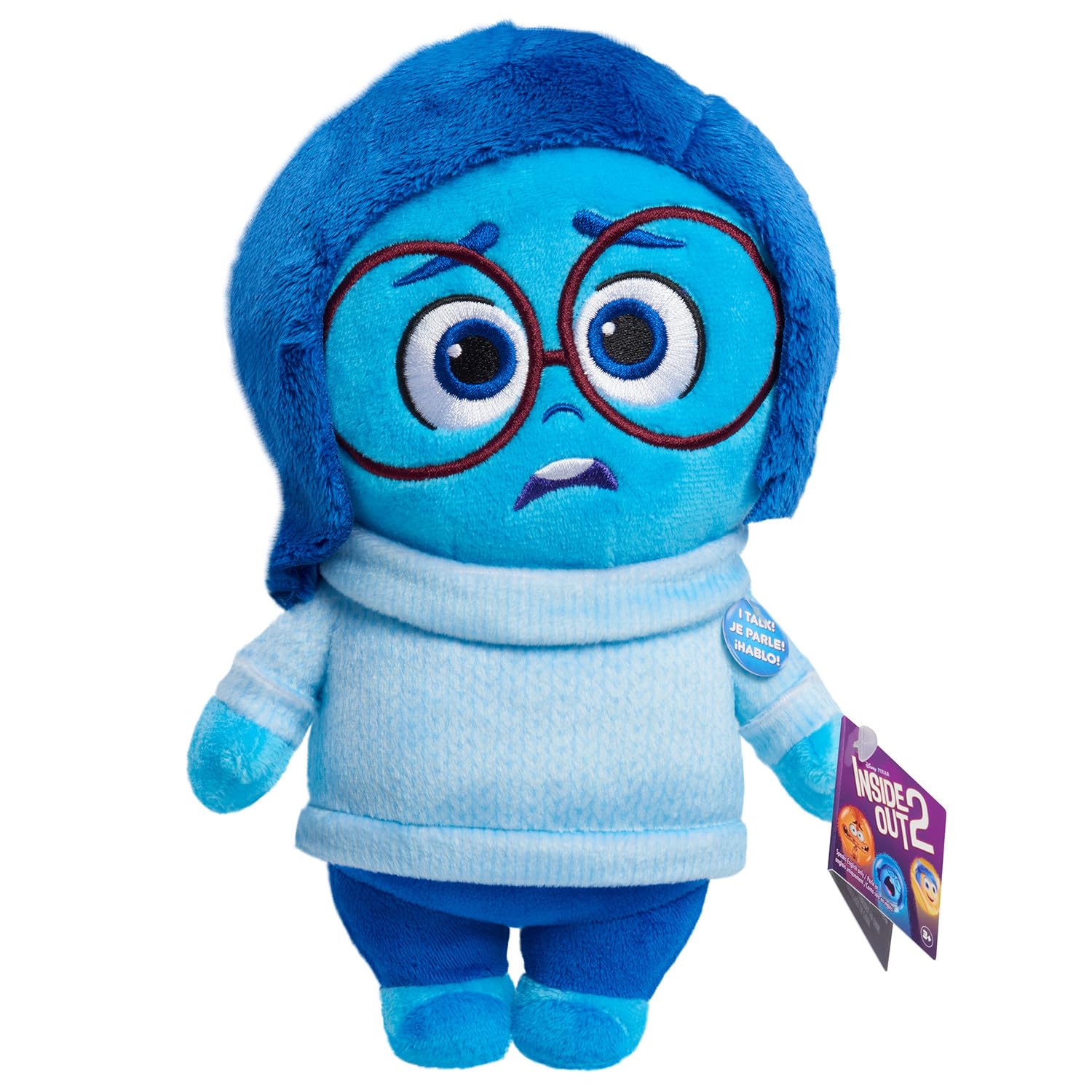 Inside Out 2 Sadness Plush Toy - Soft Stuffed Animal for Kids Ages 3+ | Just Play Official | Emotional Comfort Toy for Playtime, Bedtime & Movie Nights