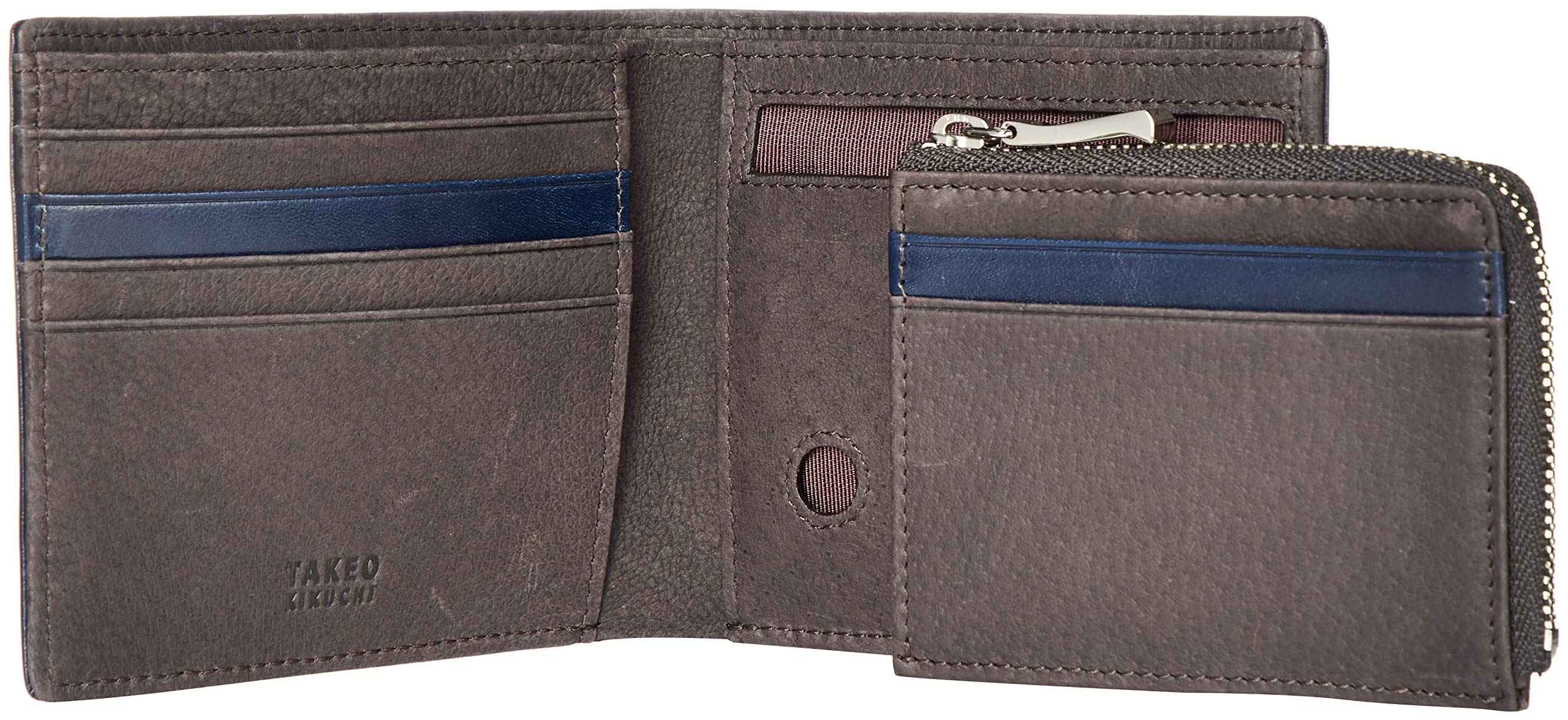 TAKEO KIKUCHI Genuine Leather Men's Wallet - Slim Bifold RFID Blocking Credit Card Holder for Everyday Use & Travel