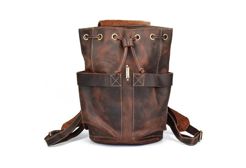 Stylish Rustic Brown Leather Convertible Backpack Purse for Women - Crossbody Shoulder Bag & Fashionable Travel Backpack - Perfect for Work, Travel & Daily Use