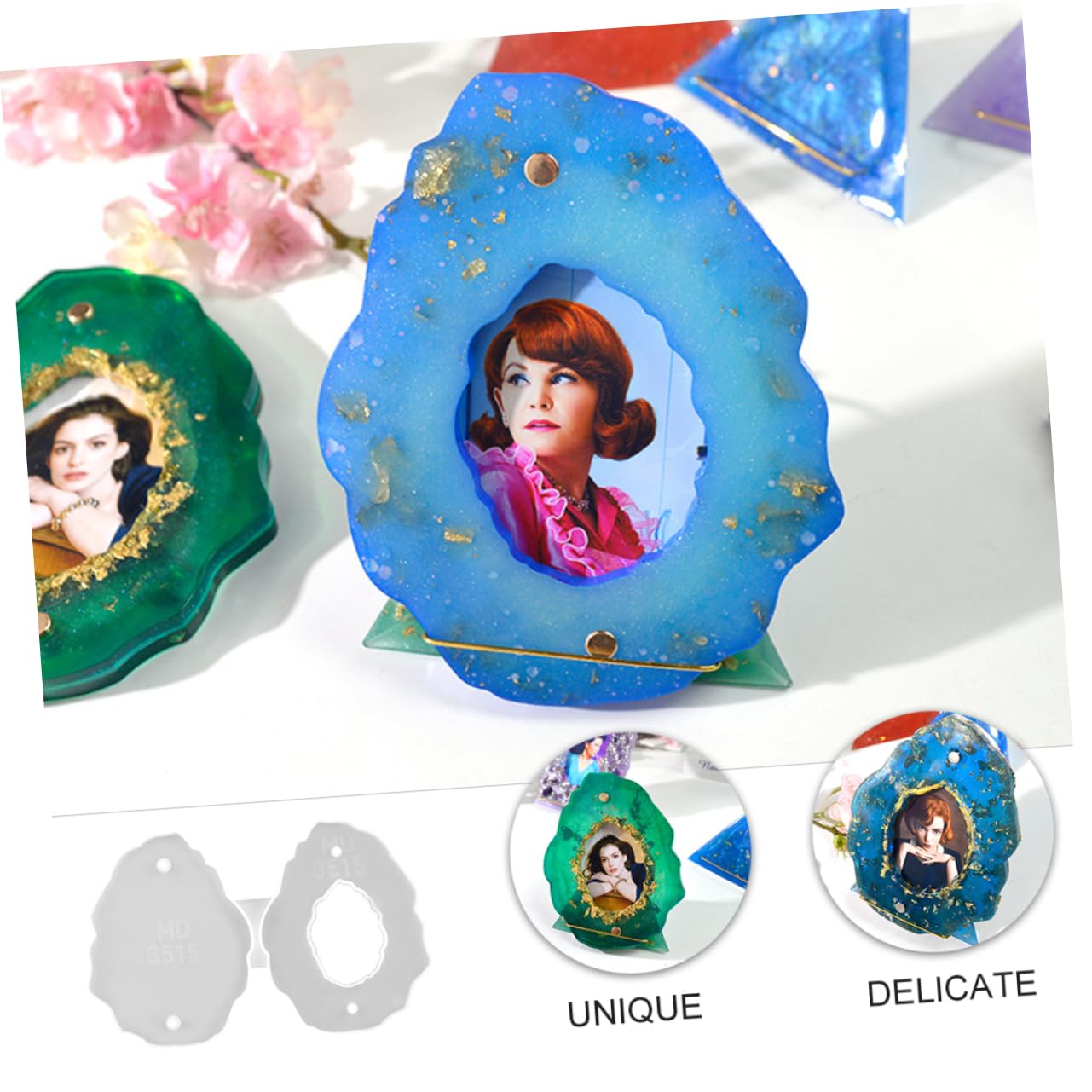 1pc DIY Silicone Photo Frame Mold for Epoxy Resin Craft - Perfect for Custom Picture Frames, Scrapbooking & Home Decor Projects
