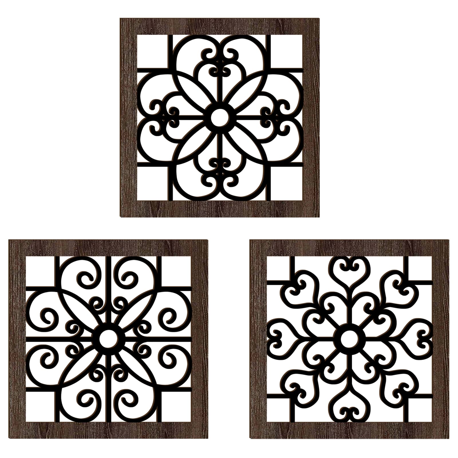 Blulu 3-Piece Rustic Wood Wall Art Set - Thickened Farmhouse Decor for Living Room, Bedroom, Office - Indoor/Outdoor Hanging Wall Decor (Cute Style) - Perfect for Home, Cabin, and Patio Decorating