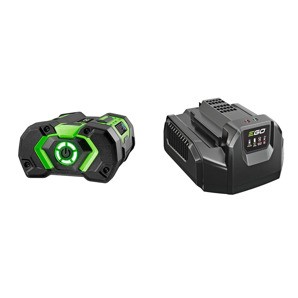 EGO Power+ BA1400T 56V 2.5Ah Lithium-Ion Battery with 3rd Gen Fuel Gauge & CH2100 Fast Charger - Compatible with EGO Lawn Mowers, String Trimmers, and Power Tools (Black) - Perfect for Home Landscaping and Outdoor Power Equipment
