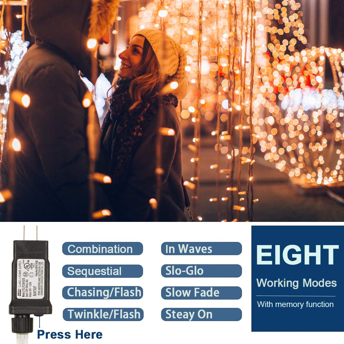 Decute 800 LED 272FT Christmas String Lights - 8 Modes with Timer, Waterproof Fairy Lights for Christmas Tree Decorations, Party, Wedding, Yard & Garden, Indoor Outdoor Use (Warm White) | Perfect for Holiday Decor, Backyard Lighting, and Festive Events