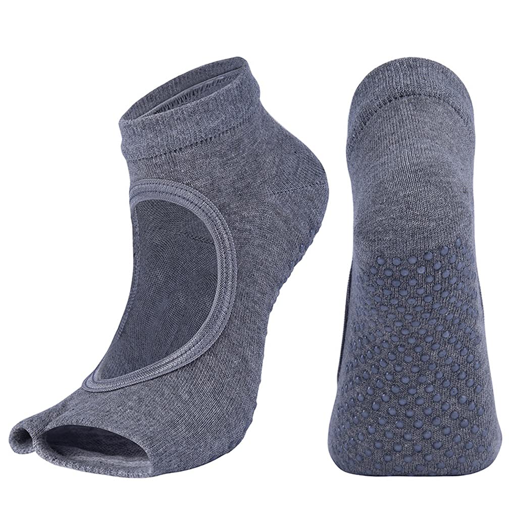 XXDZP Women's 2-Toe Yoga Socks - Non-Slip Cotton Pilates Socks for Ballet & Dance - Breathable Quick-Dry Sports Socks (Ray Color, EU 35-40/US 4.5-8.5) - Perfect for Yoga, Barre, Gym & Home Workouts