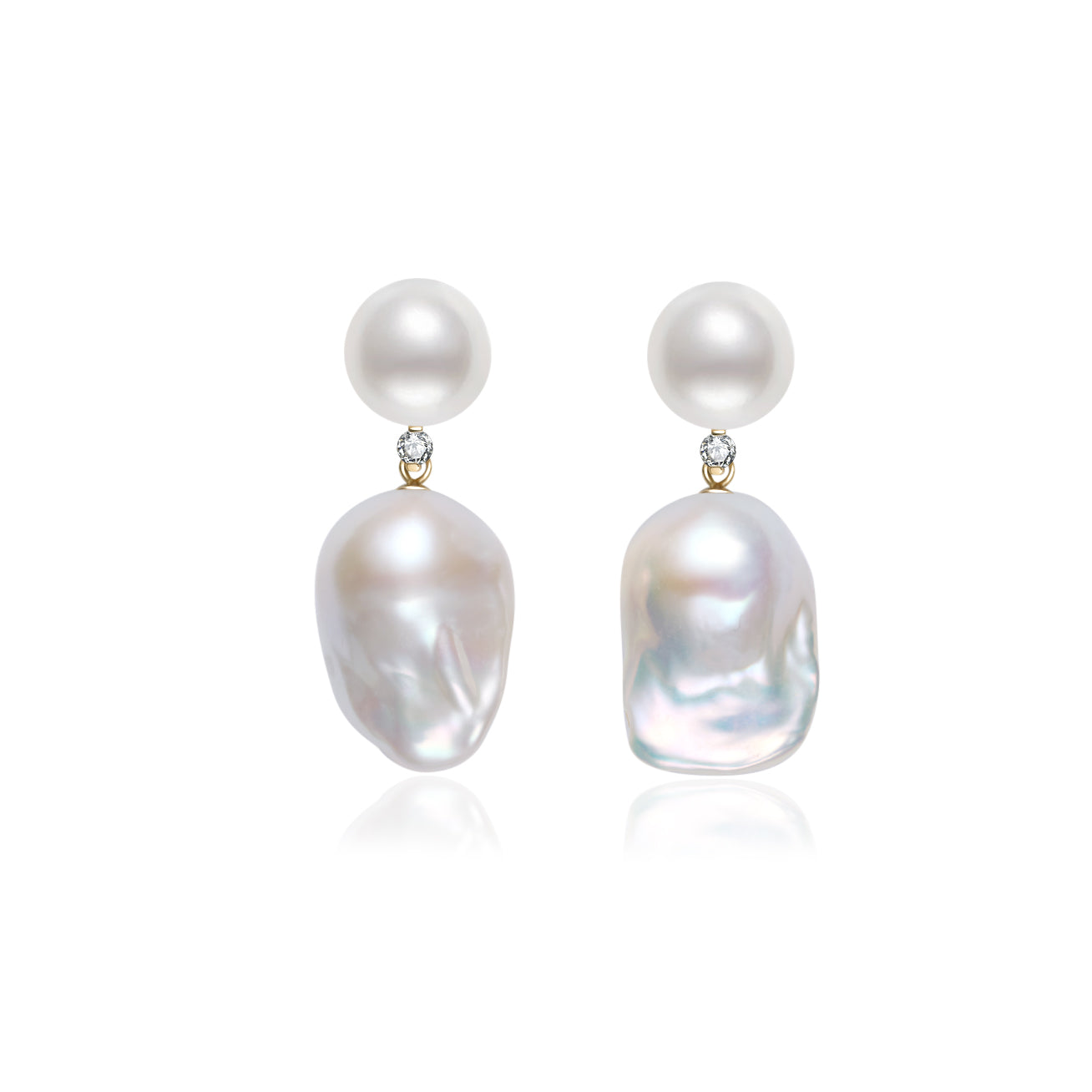 18K Gold Baroque Pearl Earrings – Elegant Vintage Style Dangle Earrings for Women | Perfect for Weddings, Parties & Special Occasions