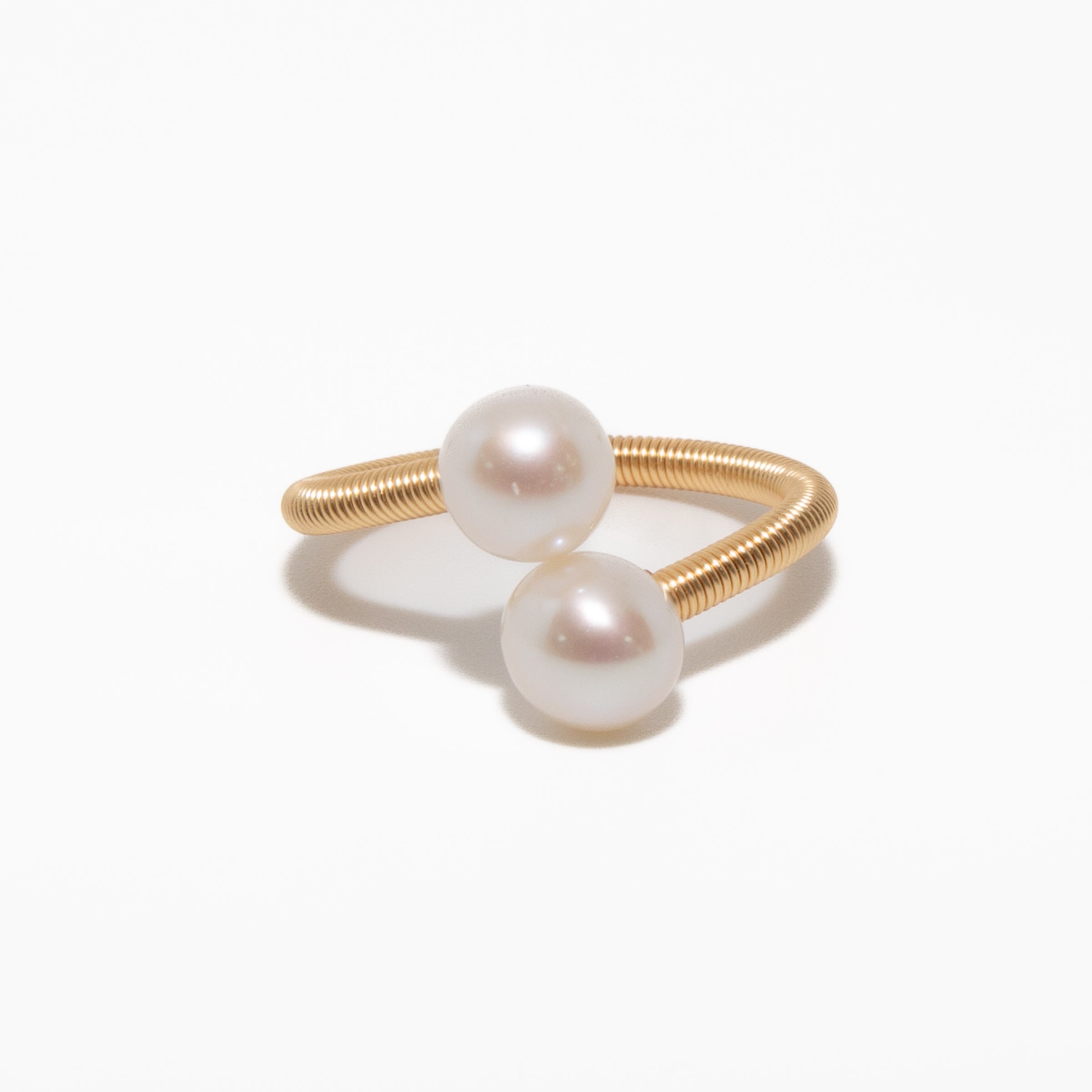 Elegant Gold and Pearl Spiral Ring for Women | Vintage Jewelry Gift for Her | Perfect for Weddings, Anniversaries & Special Occasions