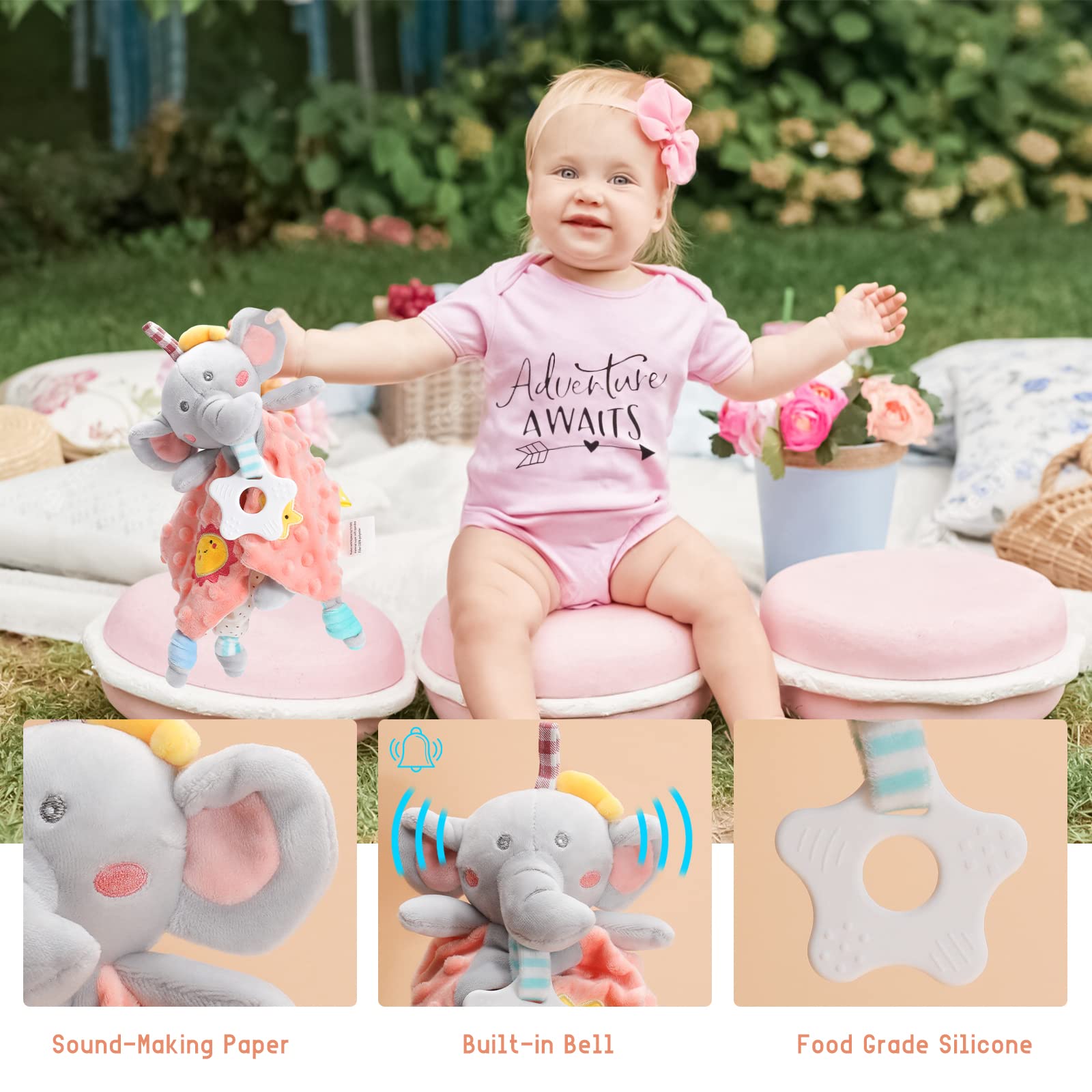 **Premium Baby Girl Gift Basket Set - Newborn Baby Shower Gifts for Girls, Gender Reveal Essentials with Rattle & Swaddle Blanket - Perfect for Birthdays, Christenings & Welcome Home Celebrations**