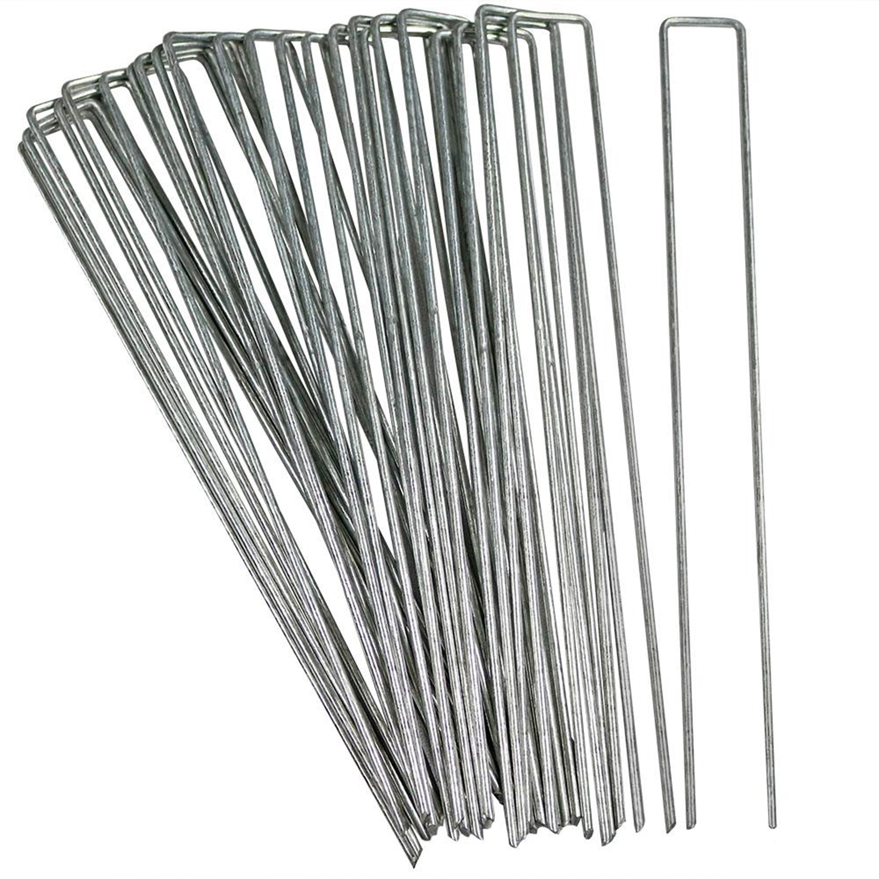 Sunnydaze 12-Pack Galvanized Steel Garden Landscape Staples for Lawn Edging, Weed Barrier & Landscape Fabric - Heavy Duty Ground Staples for Secure Outdoor Use