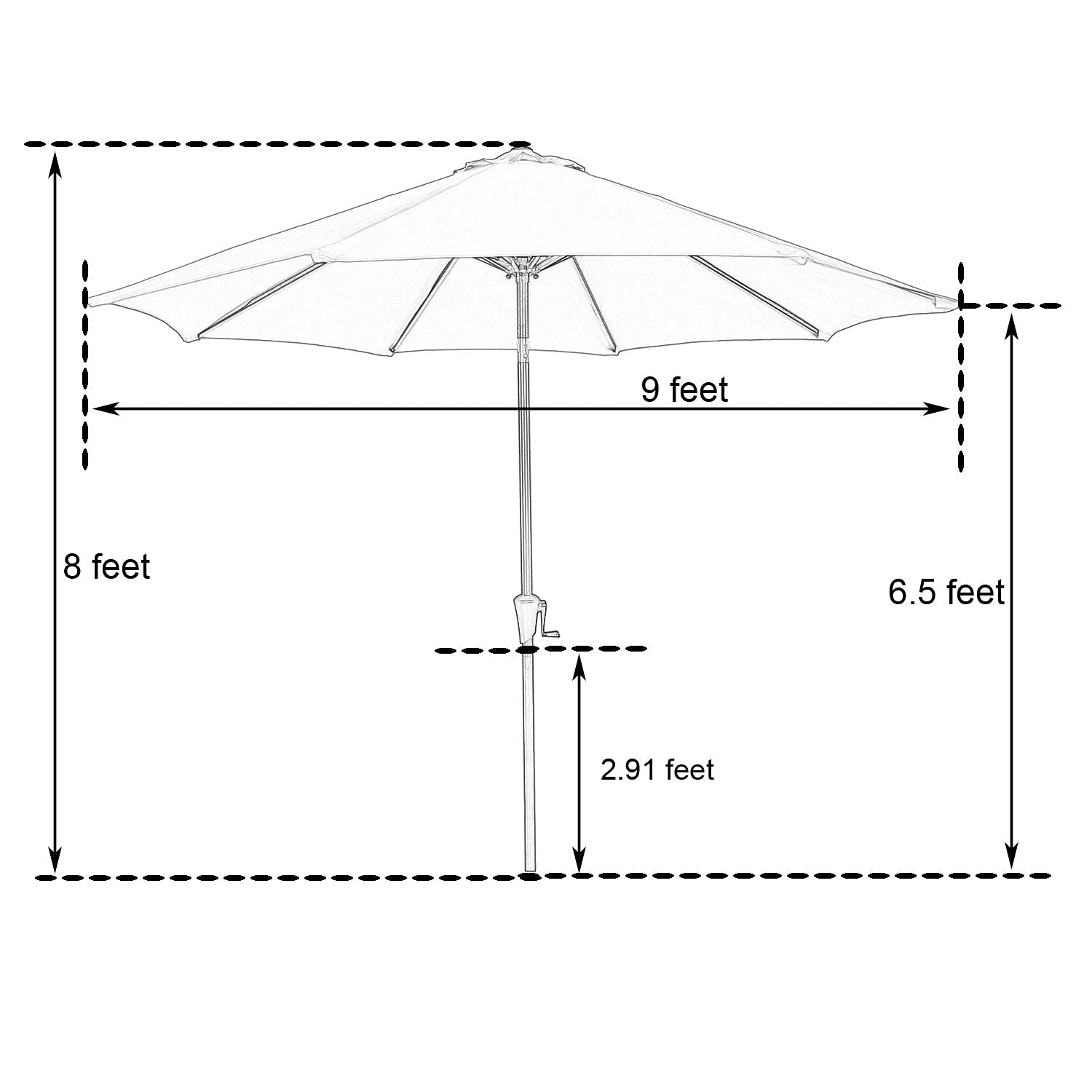 Premium Sunbrella Patio Umbrella with UV Protection - Outdoor Shade Solution for Poolside, Garden, Deck, and Backyard Relaxation