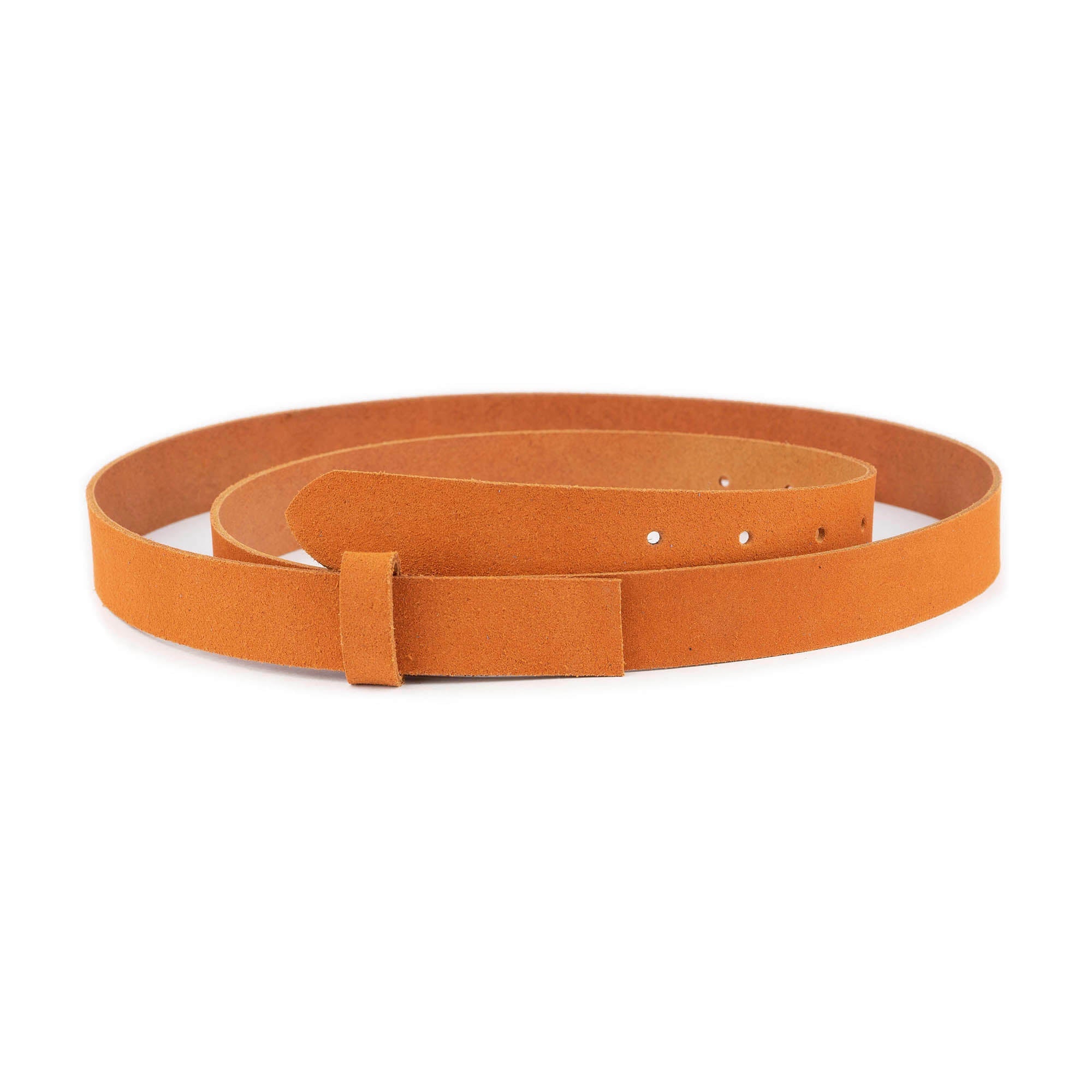 2.5 cm Orange Suede Leather Belt Replacement Strap for Dunhill Buckles - Women's Fashion Accessory for Casual & Office Outfits