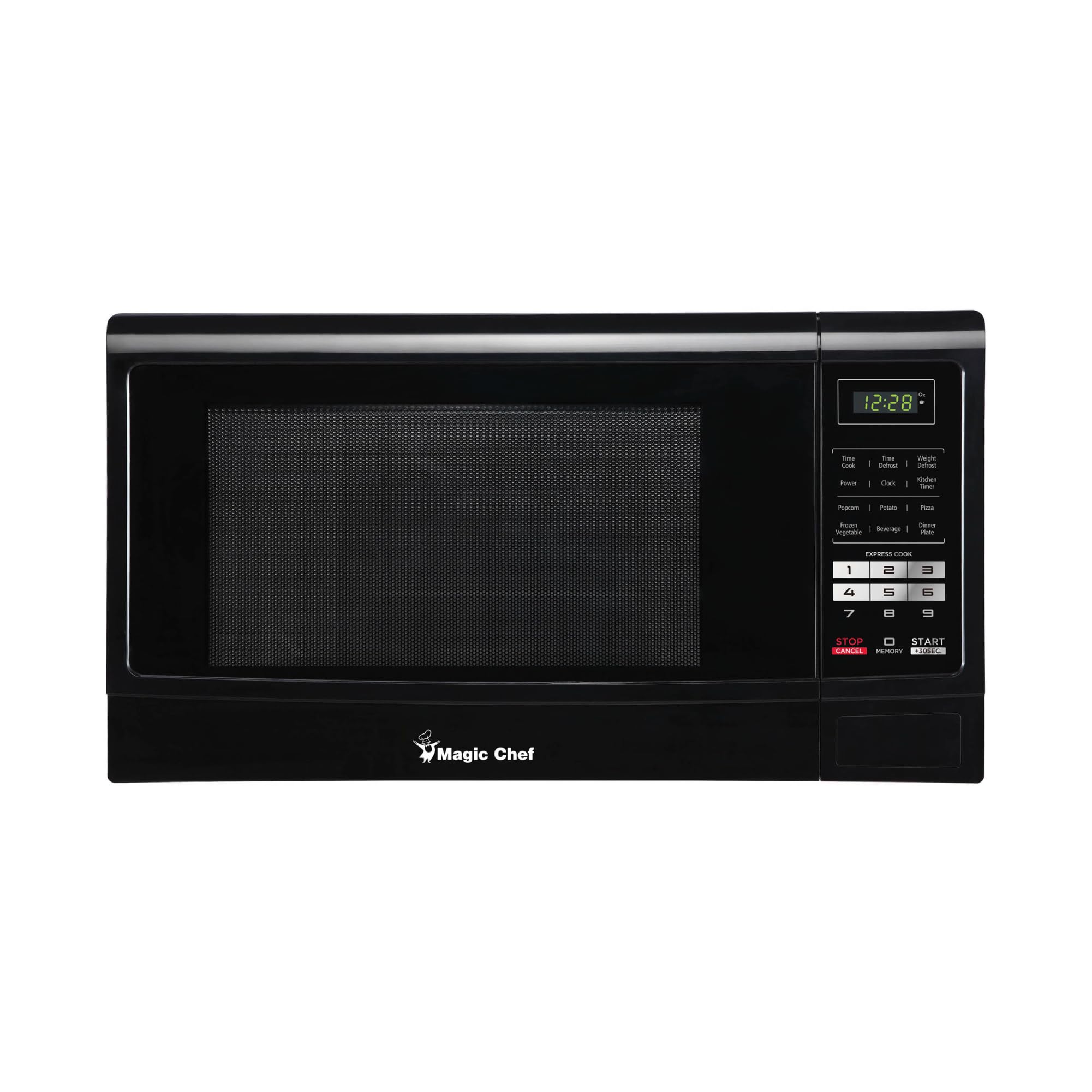 Magic Chef Countertop Microwave Oven - 1100W, 1.6 Cu Ft Compact Space-Saving Design, Black - Perfect for Small Kitchens, Dorms & Office Break Rooms
