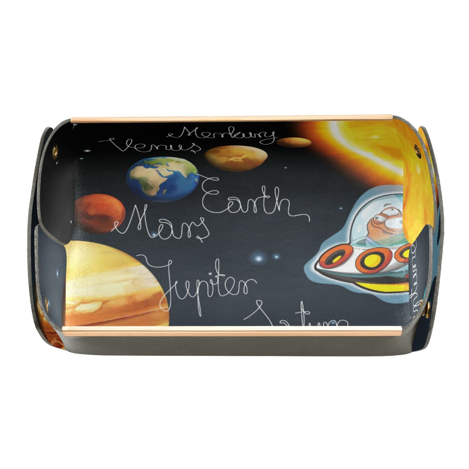 Cartoon Space Battles Valet Tray - Stylish Desktop Organizer for Jewelry, Keys, Coins & Accessories | Perfect for Dresser, Office Desk & Nightstand Storage (Gift Idea for Space Lovers)