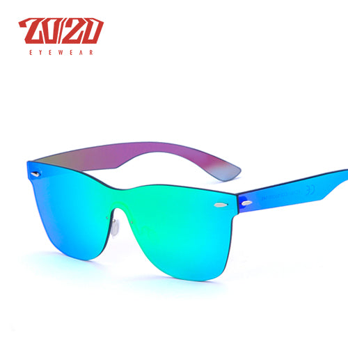 20/20 Unisex Oval Rimless Alloy Polarized Sunglasses PC1601 - UV Protection for Driving, Fishing & Outdoor Activities