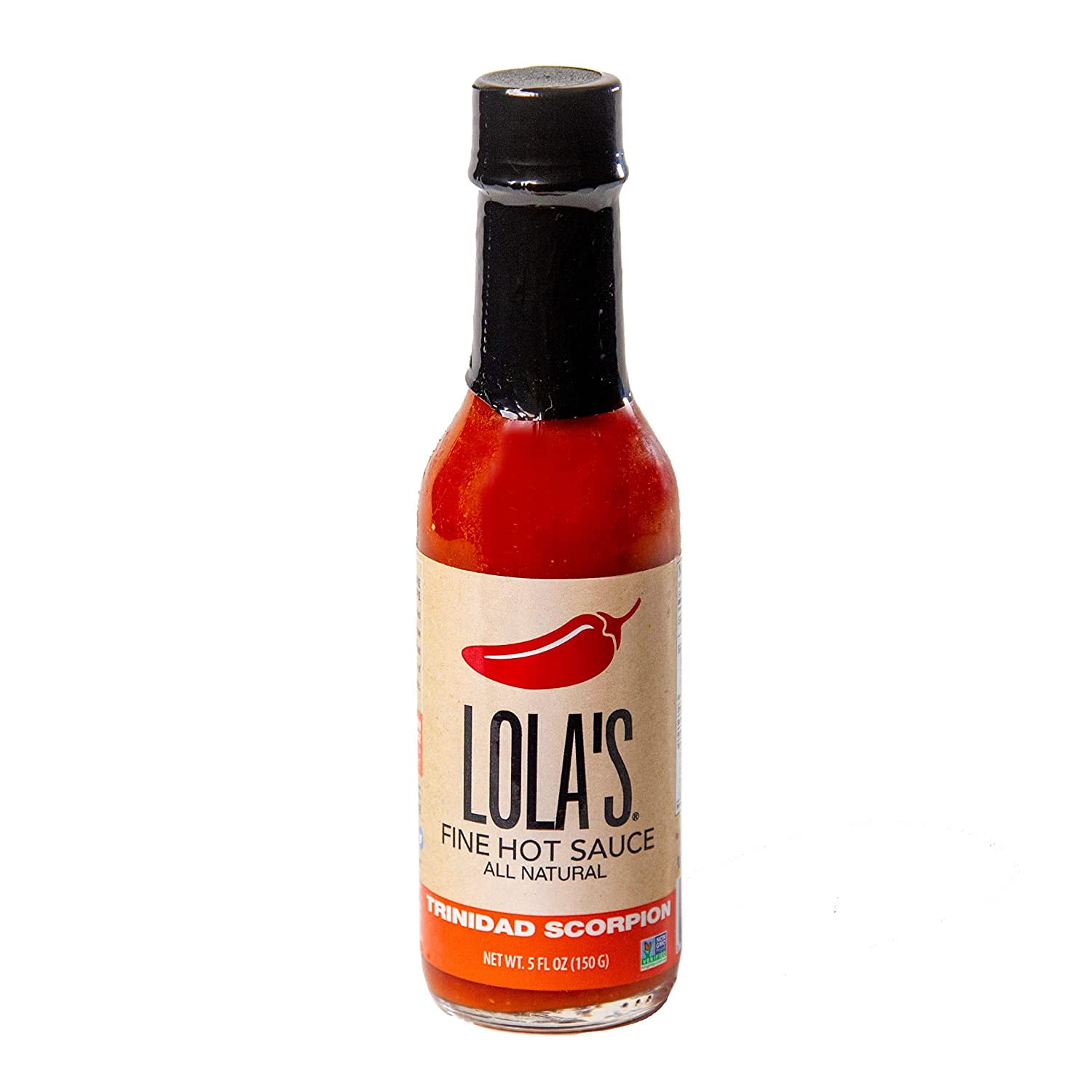 Lola's All Natural Trinidad Scorpion Hot Sauce - 5 oz Bottle (Pack of 3) - Extreme Heat Ghost Pepper Sauce for Tacos, Wings & BBQ - Gluten Free & Vegan Friendly