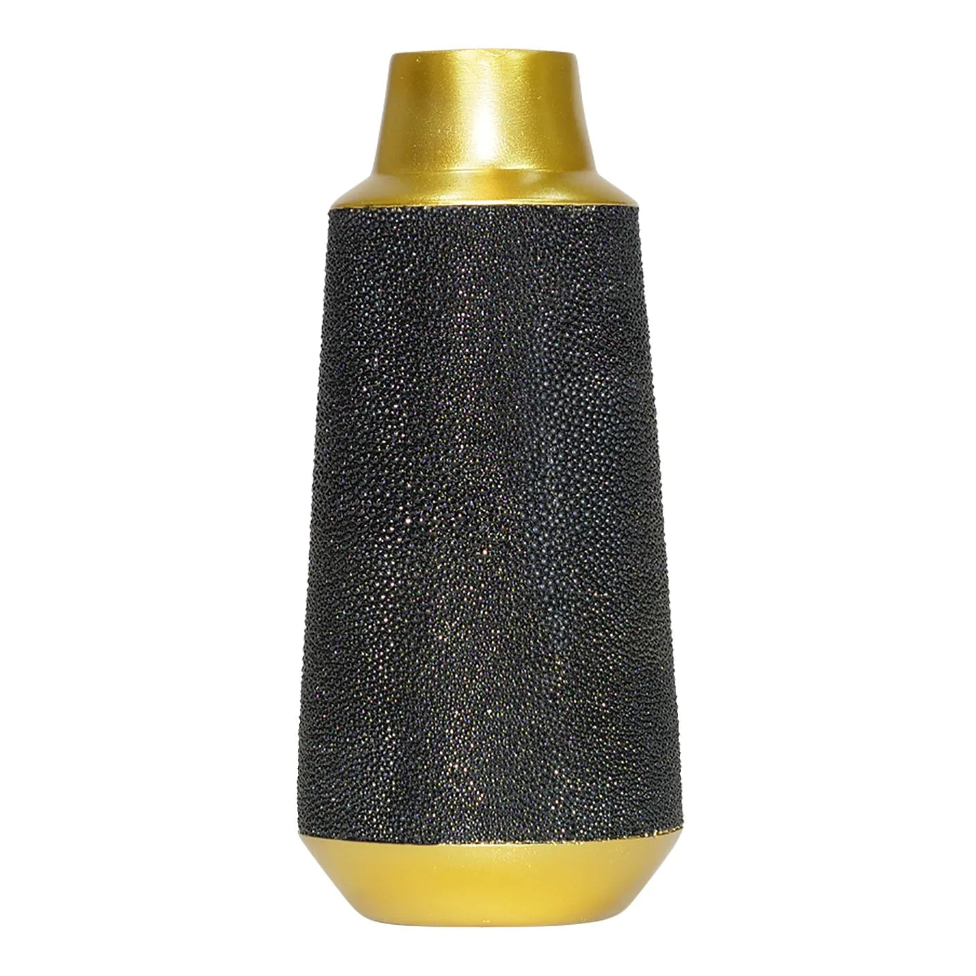 Asbury Small & Large Vase Set - Modern Grey & Gold Finish Ceramic Flower Vase for Home Decor, Wedding Centerpiece, and Office Tabletop Arrangement