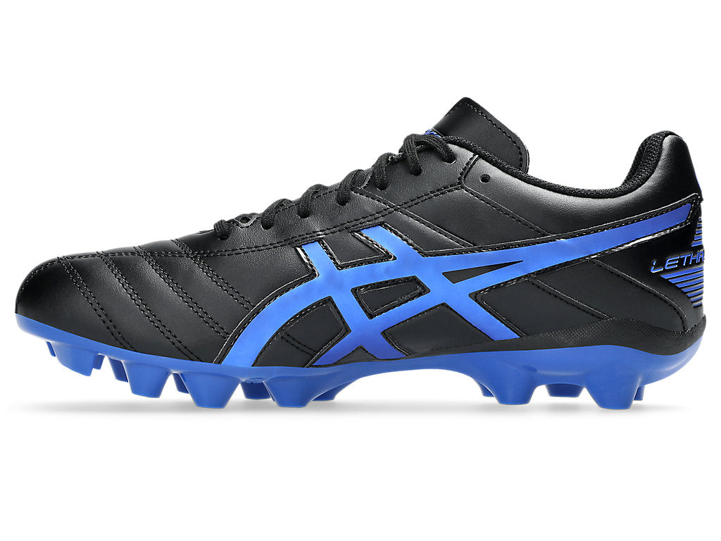 ASICS Men's Lethal RS 2 Speed Football Cleats - Black/Blue - Lightweight Soccer Shoes for Artificial Turf & Firm Ground - Perfect for Training & Matches