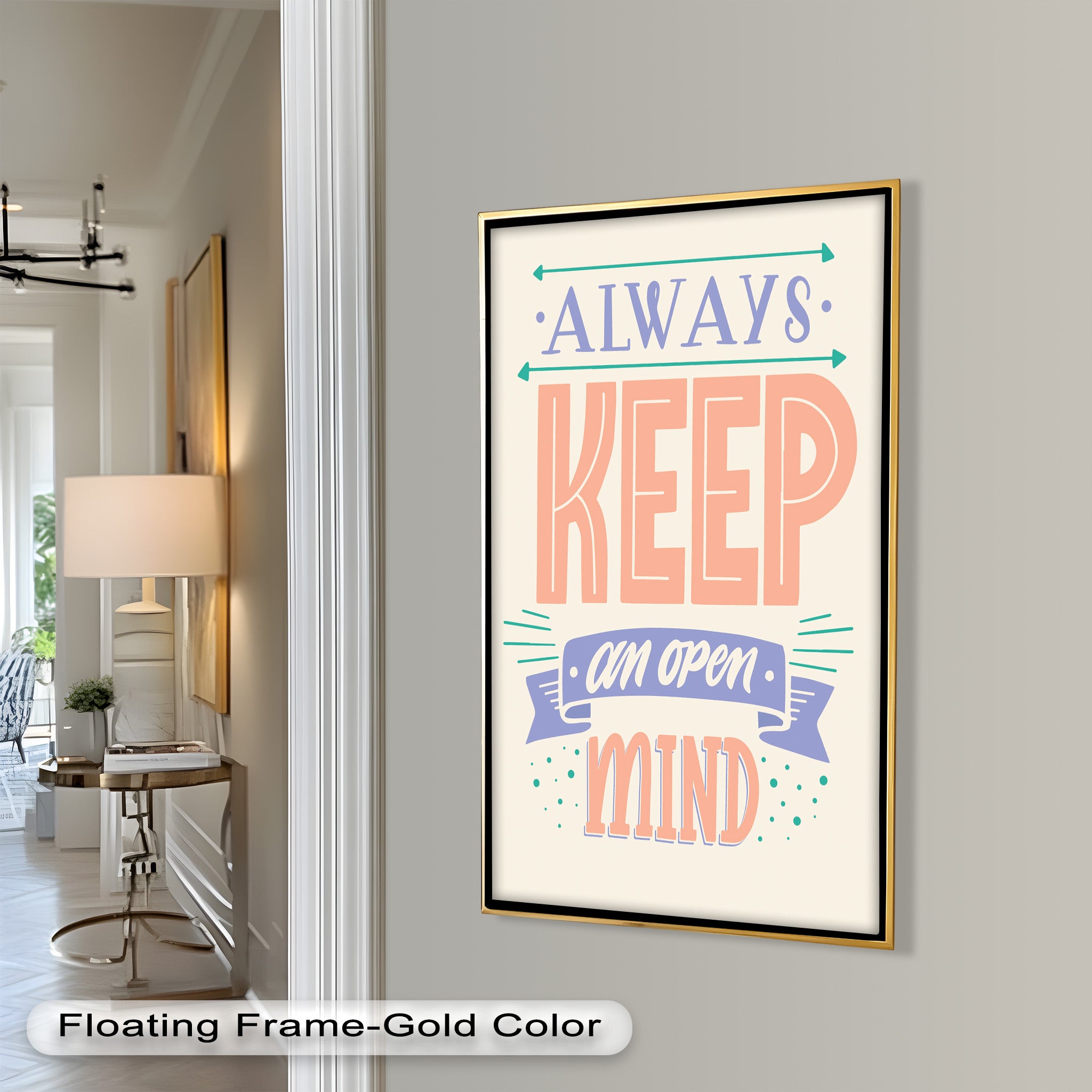 Pastel Typography Oil Painting - Inspirational Wall Art for Home & Office Decor - Perfect for Living Room, Bedroom, or Gift