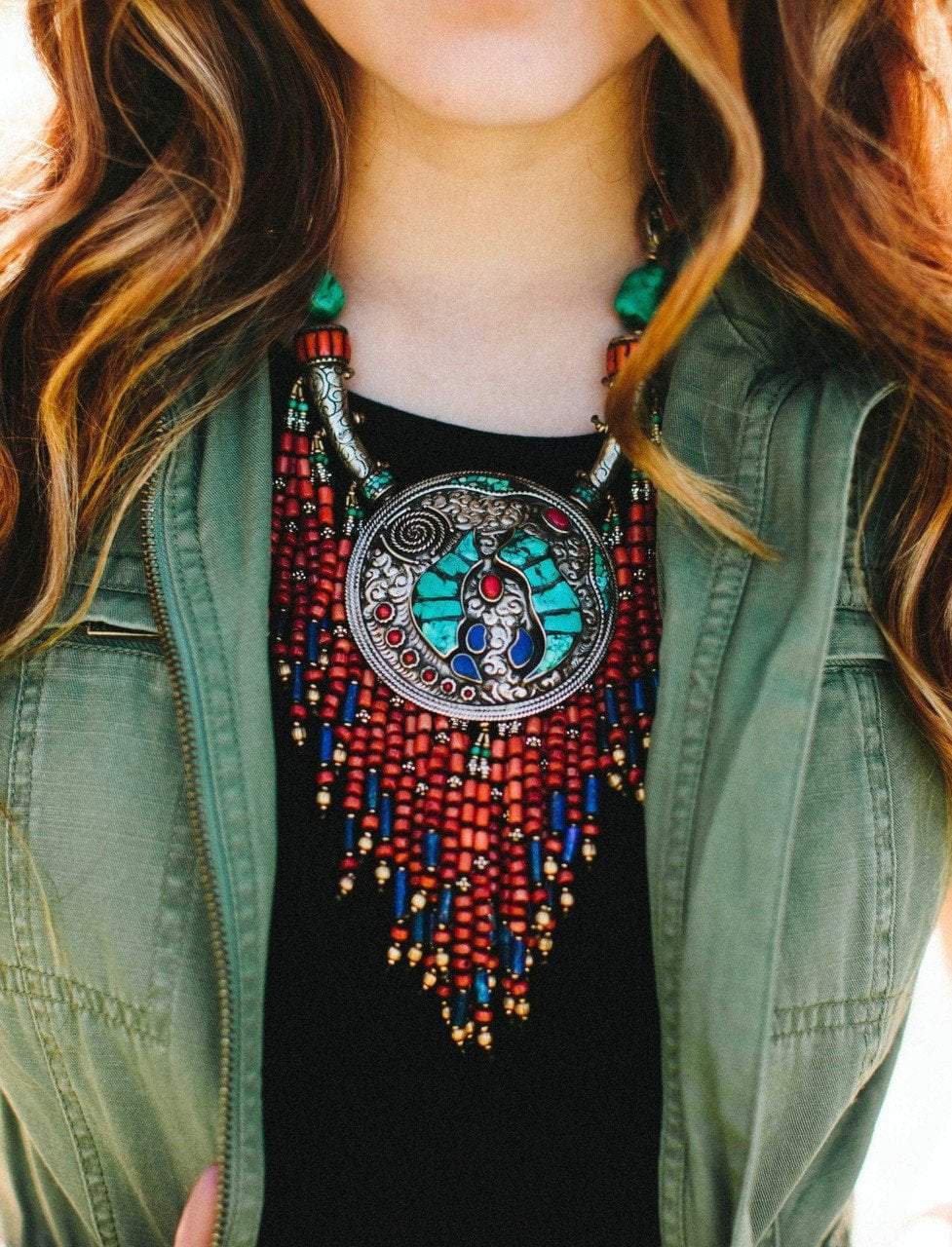Unique Ancient Turquoise Necklace – Handcrafted Jewelry for Women, Boho Chic & Vintage Style | Perfect for Weddings, Parties & Everyday Wear