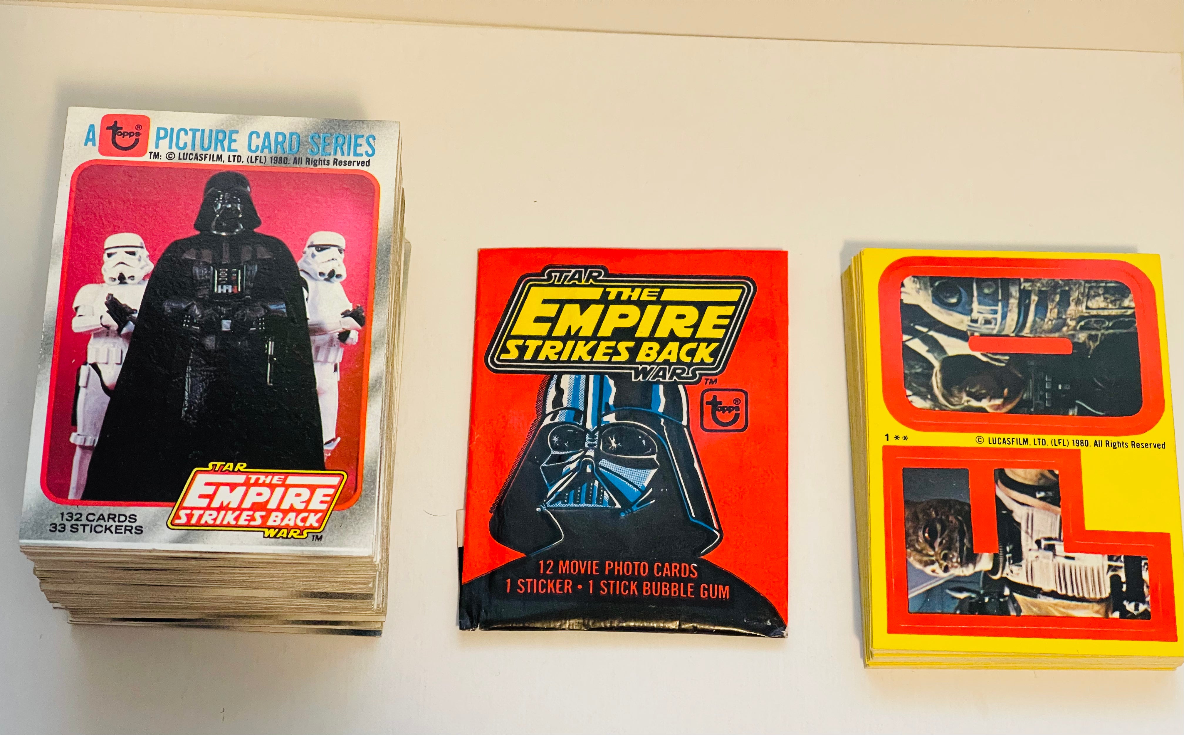 Empire Strikes Back Series 1 Rare Trading Cards & Stickers - 1980 Vintage Collectible Set in High Grade Condition | Star Wars Memorabilia for Display & Investment