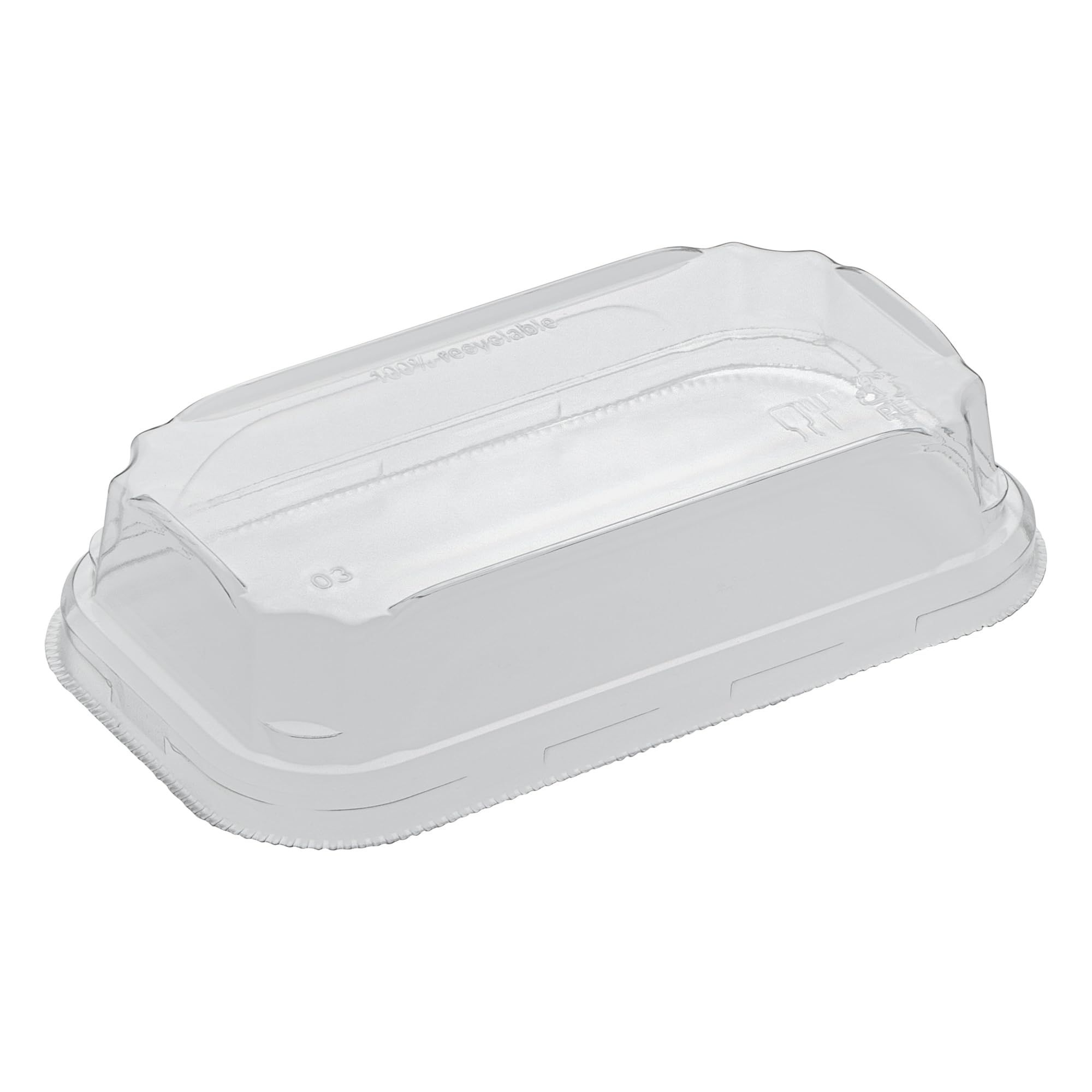 Matsuri Vision 5.6 x 3.2 x 1.2 Inch Clear Plastic Dome Lids for Sushi Containers - 50 Pack Airtight No-Fog Lids (Containers Sold Separately) - Perfect for Sushi Restaurants, Catering & Takeout Boxes