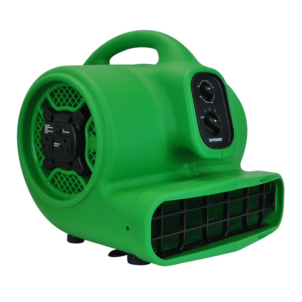 XPOWER P-430AT Pro 1/3 HP 2000 CFM High-Power Centrifugal Air Mover - Heavy Duty Carpet Dryer, Floor Fan & Industrial Blower with Daisy Chain - Ideal for Water Damage Restoration, Janitorial Cleaning, Plumbing Work & Home Use - Perfect for Basement Drying, Flood Cleanup & Construction Sites