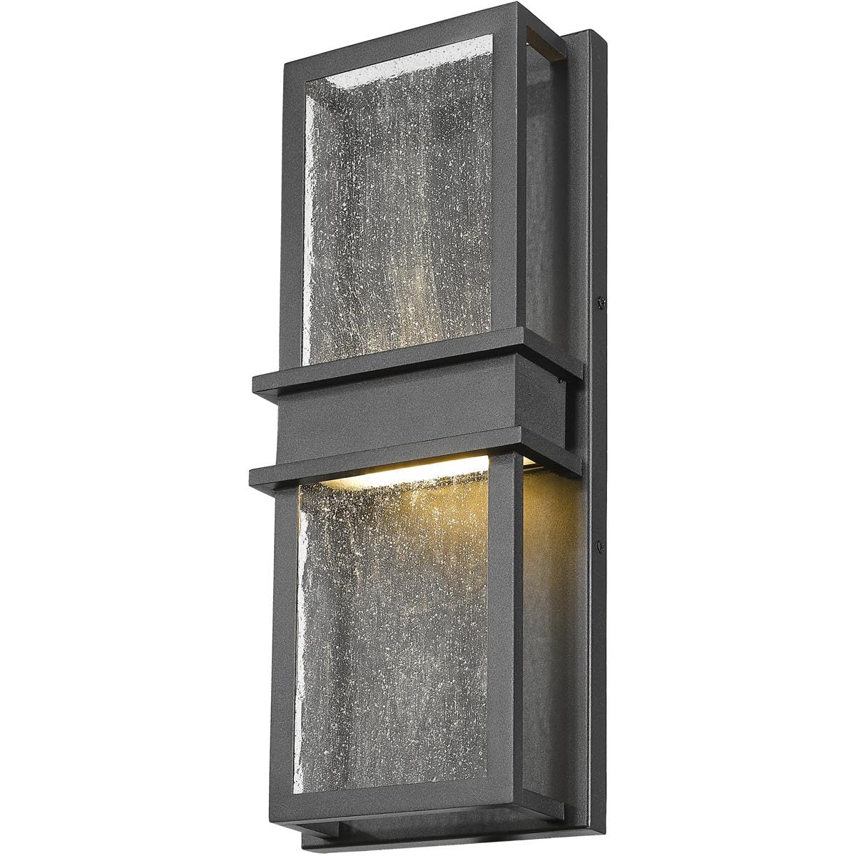 Z-Lite 577M-BK-LED Eclipse Modern Outdoor Wall Sconce Light Fixture - 2-Light 20W Black LED Exterior Lighting for Porch, Patio, Garden & Entryway
