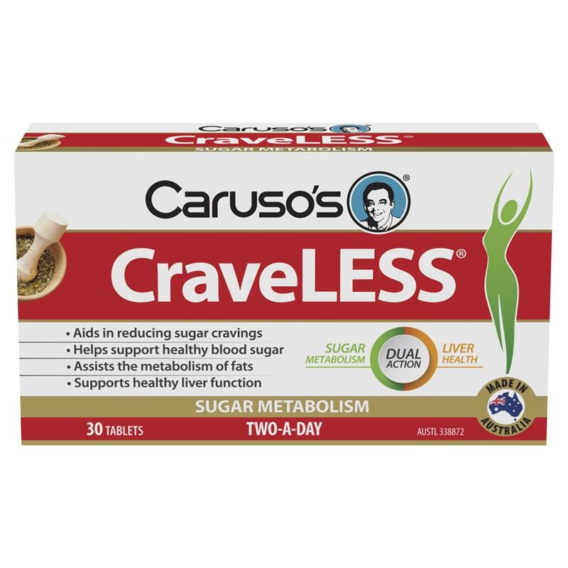 Carusos CraveLESS Appetite Suppressant - 30 Tablets for Weight Loss & Healthy Eating | Supports Diet Control & Cravings Management