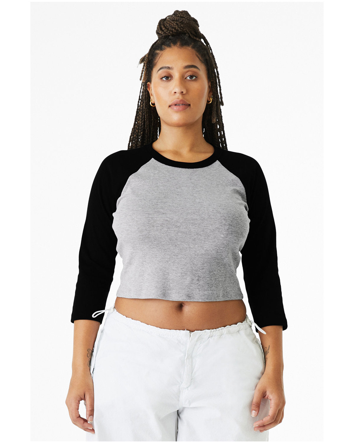 Bella + Canvas 1200 Ladies' Micro Ribbed Three Quarter Raglan Baby Tee - Soft & Stretchy Women's T-Shirt for Casual Wear, Yoga & Everyday Comfort