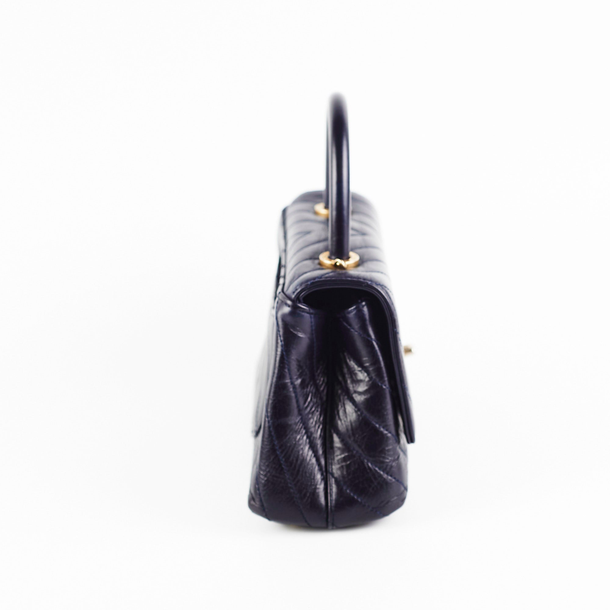 Chanel Small Coco Handle Bag in Dark Navy Blue - Luxury Crossbody Shoulder Bag for Women, Perfect for Work, Date Night & Special Occasions
