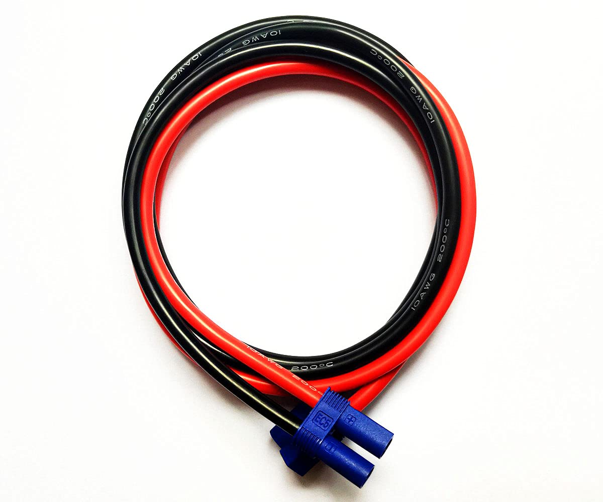 WST EC5 Male to Female Connector RC Extension Cable (10AWG Silicone Wire 15CM/0.5FT) - Battery Charger Adapter for RC Cars, Drones & Hobby Vehicles - Perfect for Remote Control Battery Charging & Power Supply