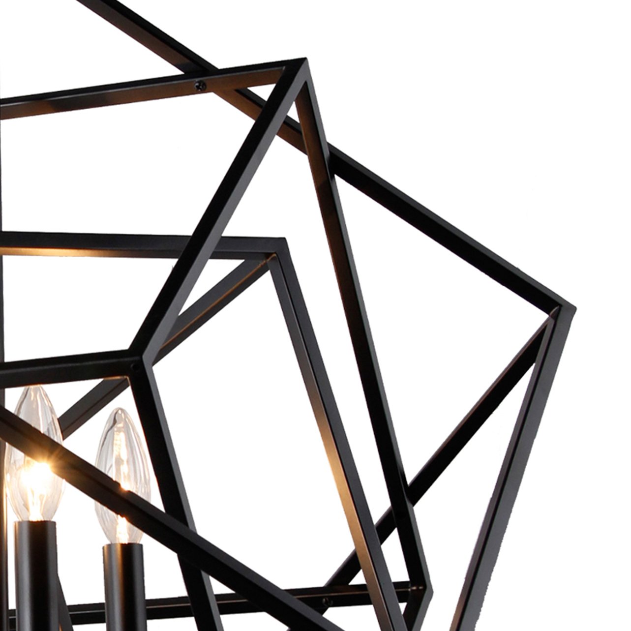 AA Warehousing LZ1183-4B 4-Light Black Chandelier - Modern Ceiling Light Fixture for Dining Room, Bedroom & Living Room Decor