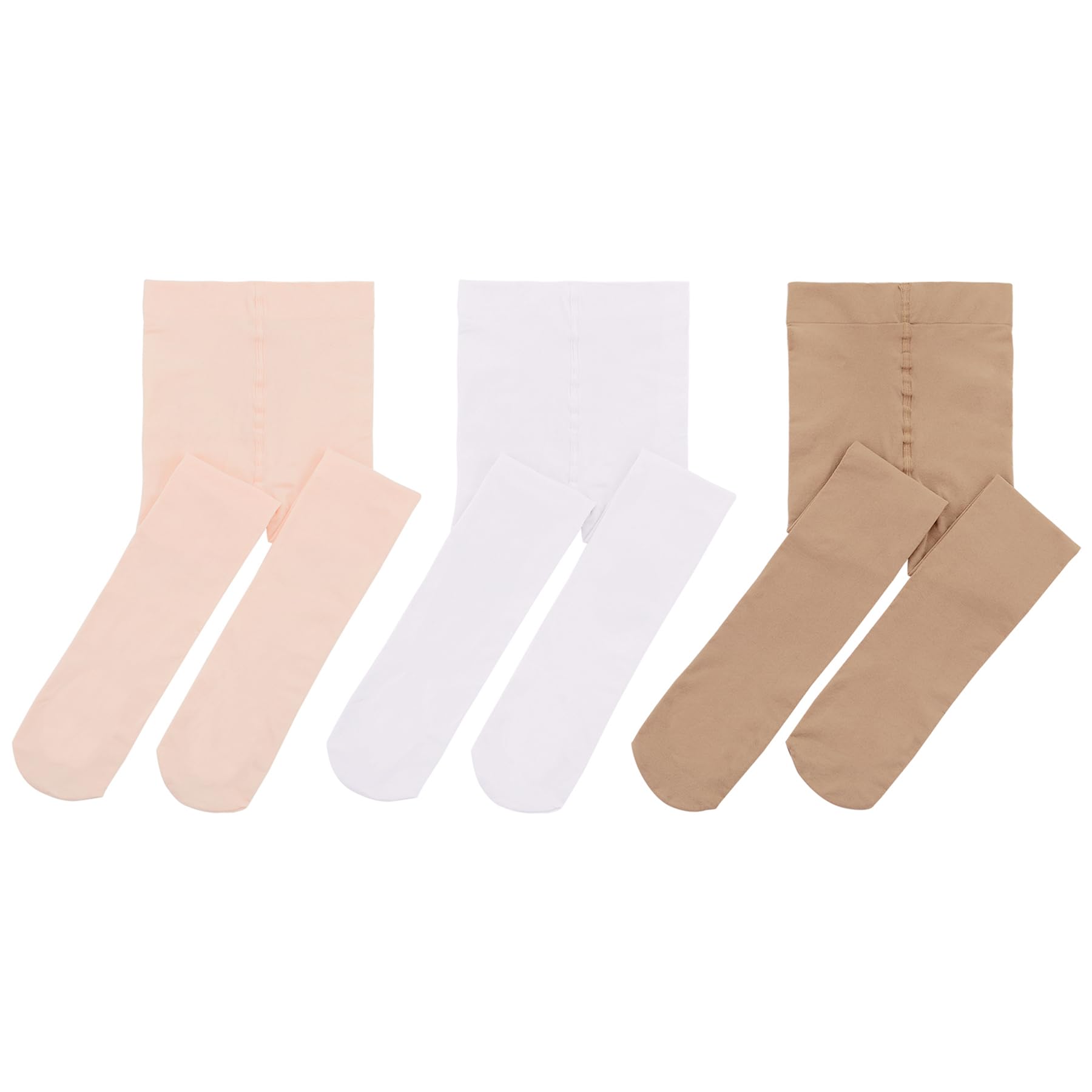 Zando Girls Ballet Tights 3-Pack - Ultra Soft Footed Dance Tights for Toddlers & Kids - Perfect for Ballet Class, Dance Practice & Gymnastics