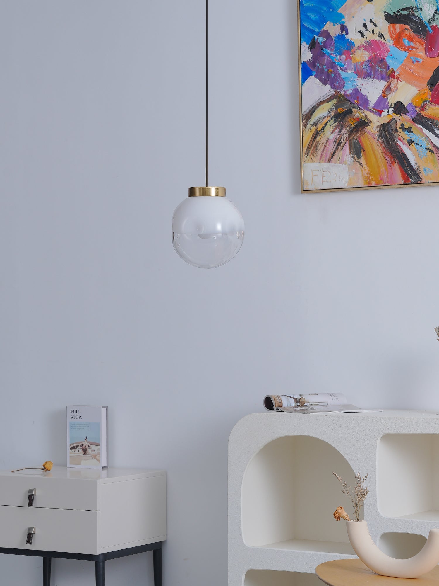 Ecar Pendant Lamp - Modern Hanging Light Fixture for Living Room, Bedroom & Kitchen - Energy Efficient LED Ceiling Light with Adjustable Height
